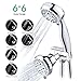 Clofy full-chrome shower head 28-setting handheld shower head and hand shower combo 3-way 2 in 1 shower-head with 5ft flexiable stainless hose