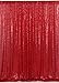 2 Pieces 2FTx8FT Sequin Backdrop Glitter Sequin Curtains Backdrops Drapes Party Photography Background (4ft x 6ft, Red)