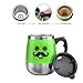 LEADNOVO Self Stirring Coffee Mug Electric Stir Stainless Steel Automatic Self Mixing Cup for Morning Office Travelling 450ml/15.2oz (Green)
