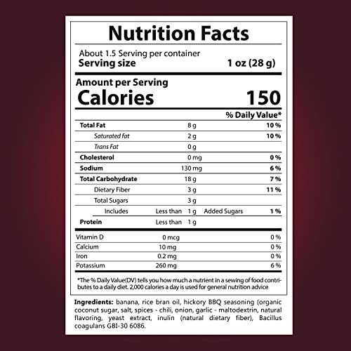Banana Chips Dried Bananas Gluten Free Chips (Hickory BBQ) Dehydrated