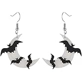 Halloween Bat Earrings for Women Black Bat Dangle earrings Gothic Animal earring Halloween Earring Jewelry for Women