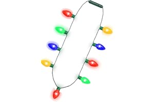 NEARTOP LED Christmas Xmas Light Up Necklace Bulb for Holiday Party Favors 9 LED Bulbs - Ugly Christmas Sweater Accessories (1 Pack)