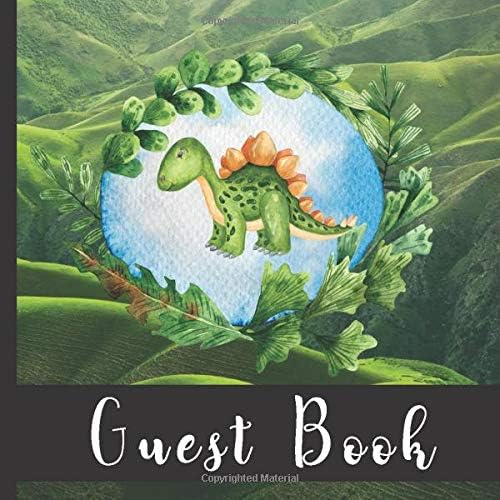 Guest Book: Beautiful Dinosaur Theme Party Guest Book Includes Gift Tracker and Picture Memory Section (Dinosaur Guest Books) Paperback – 3 Jun 2019
