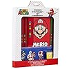 Super Mario Briefpapierset voor kinderen, inclusief etui A6 en A5 notitieboekje, kleurpotloden, set kleine liniaal…