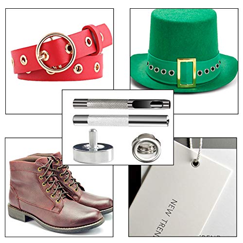 VGOODALL Ösen Werkzeug Kit,400 Set Ösen Scheiben in 4 Farben mit 3tlg Werkzeugset für DIY Leder Handwerk Stoff