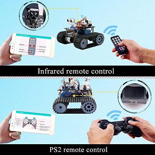 Keywish Panther-Tank Robot for Arduino UNO Project Smart Car Kit with Tutorial,Uno R3 Board,Line Tracking Module, Ultrasonic Sensor,Bluetooth Module,Great Educational Stem Toys for Boys and Girls - Thumbnail 3