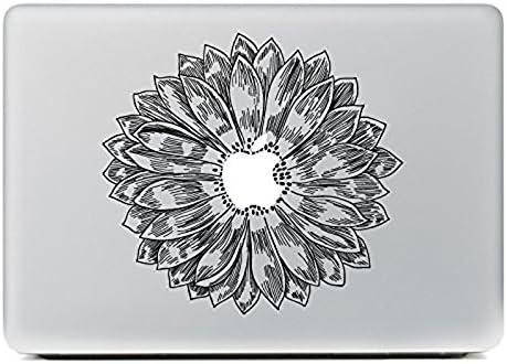 HotVinds Black Flower Pattern Removable Vinyl Decal Sticker Skin for Apple Macbook Air 13" Inch Pro 13" Inch