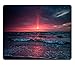 Wknoon Mouse Pad Ocean Tide Waves Silhouette at Sunset Dreamy Dusk Warm Twilight Pattern Custom Design, 9.5 X 7.9 Inch (240mmX200mmX3mm)
