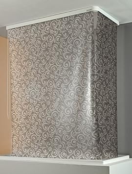 ECO-DuR 4024879003647 Kassetten ECK Duschrollo 137 x 62 cm weiß - Flower grau