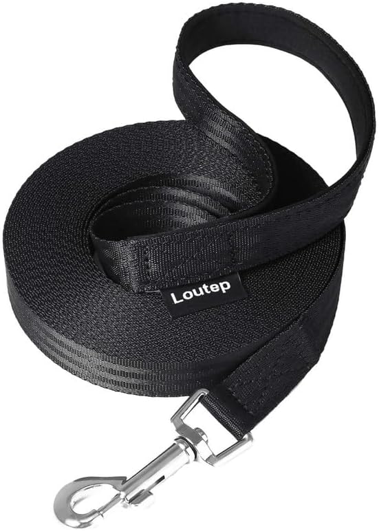 Loutep Training Lead for Dogs Nylon Leash 3m to 30m Padded Handle