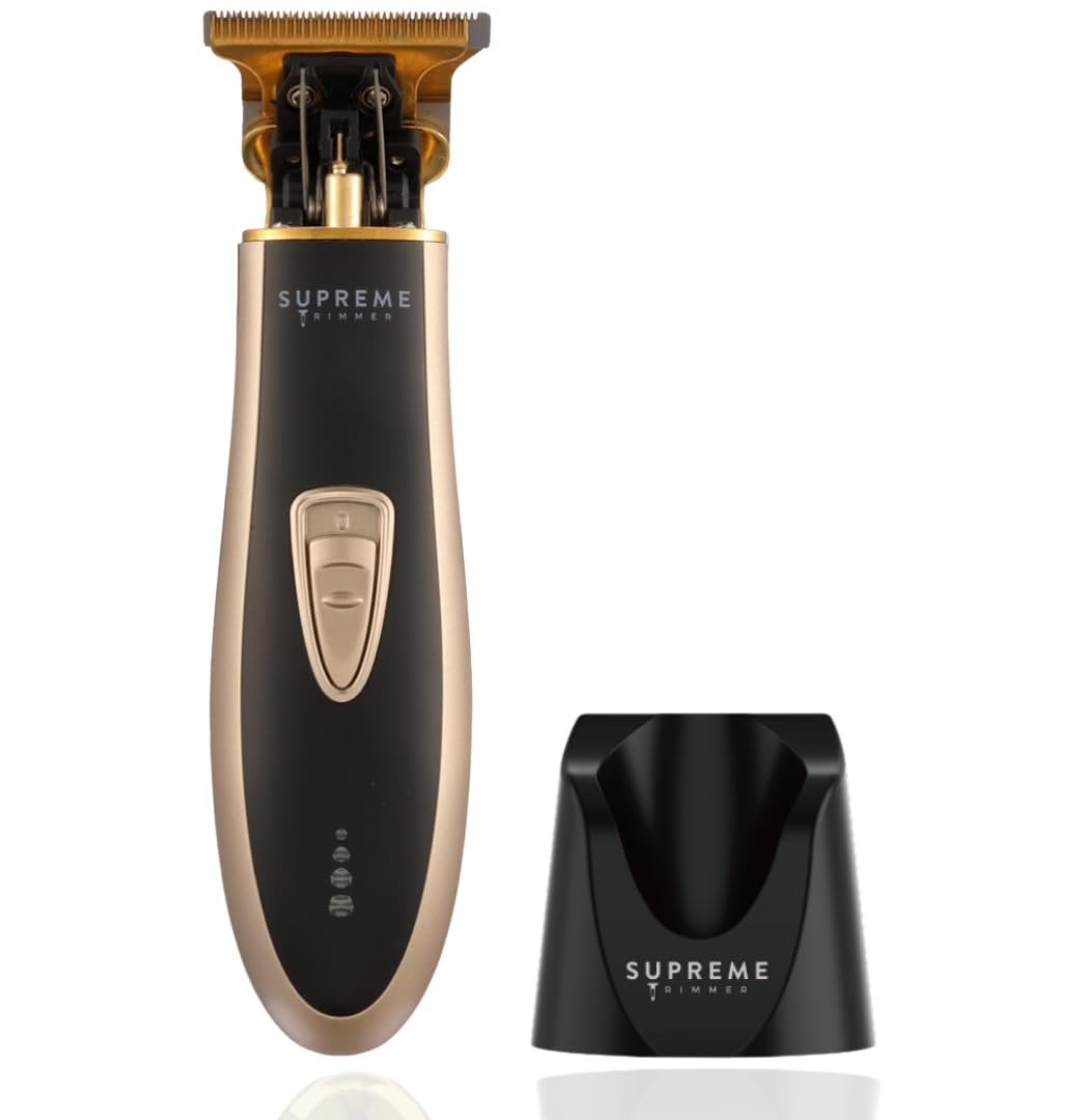 Men's Hair Trimmer by SUPREME TRIMMER ST5210 Beard Trimmer for Men Professional Barber Liner Cordless Hair Clipper – Gold T-Shaper Li