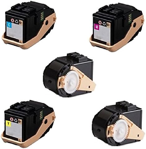 WOC: Xerox 106R02599 / 106R02600 / 106R02601 / 106R02602 / 106R02603 / 106R02604 / 106R02605 (Phaser 6700) Compatible Replacement Jumbo (0-100% Higher Yield) Toner Cartridge 5-Pack (C + M + Y + B + B)