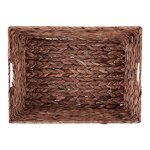DII Hyacinth Collection Storage Baskets, Dark Brown, Large Set