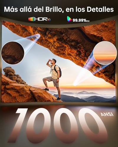 Projector 4K【Integrated Official App/Dolby】 1000ANSI Smart Projector Compatible with Netflix AI Auto Auto/Keystone, Projector1080P Native WiFi 6 Bi-directional BT5.2 Zoom 50% for Home/Outdoor Cinema