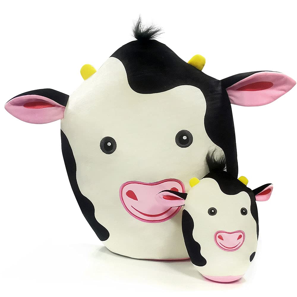 Plushmallows Large Cow Plush Toy, Percy, Plush Cuddling Toy, Soft Plush Toy, Pillow Lumbar Back Cushion, Car Pillow, Wedding for her. Tiktok Toy (20 CM)