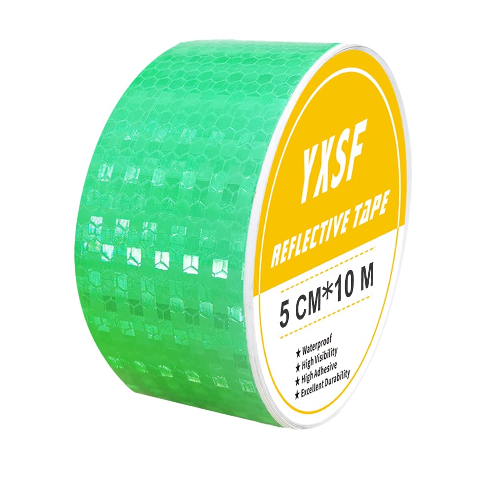 Photo 1 of YXSF Green Reflective Tape,2 Inch×30 Feet Reflector Tape,Reflective Tape Outdoor Waterproof,Self-Adhesive Safety Warning Tape,High Visibility for Cars Trailer Trucks
