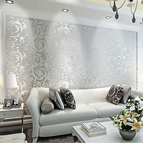 EBTOOLS Luxury Wallpaper, 10m x 0.53m DIY Baroque Style Waterproof Decoration Wallpaper Roll Luxury 3D Non-Woven Wallpaper for Living Room, Bedroom or Hotel