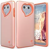 Vena LG G6 Case, [vLove] Heart Shape | Dual Layer Protection, Hybrid Bumper Cover Case for LG G6 - Rose Gold/Coral Pink