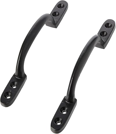 Merriway BH00060 Hotbed D Steel Handle 150 mm 6 inch Pack of 2 Black Japanned