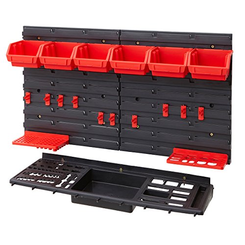 Buy BiGDUG Garage Shed Wall Tool Storage Rack Kit Inc 6 Bins