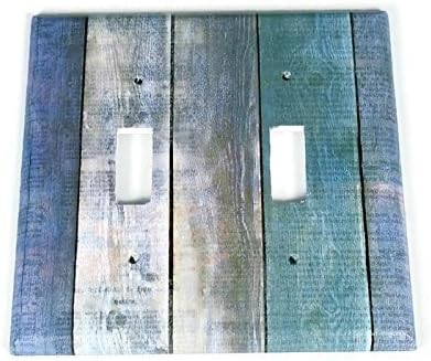 2 Gang Lightswitch Plate Blue Barnwood (282D)
