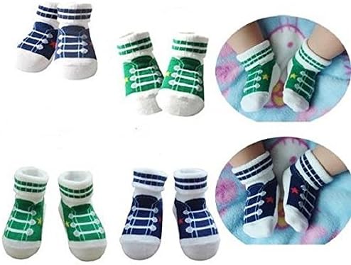 BABY BOYS GIRLS ANTI NON SLIP SOCKS GRIPS 12-24 MONTHS AGE 1-2 BASEBALL STYLE PACK OF 2 BIRTHDAY PRESENT
