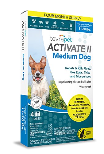 image for TevraPet Activate II Flea and Tick Topical for Dogs 11 lbs - 20 lbs, 4
