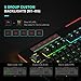 Havit RGB Mechanical Gaming Keyboard Blue Switch LED Backlit Wired Keyboards 104 Keys with Multimedia Keys Volume Control Phone Holder for PC Games Latop Computer
