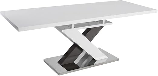 Maison Esto Tisch Stockholm Esszimmertisch Esstisch Kuchentisch Hochglanz Weiss Ausziehbar Amazon De Kuche Haushalt