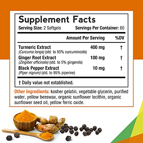 Doctor’s Recipes Turmeric Softgel 400mg Curcuminoids (95) with Ginger