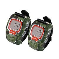 VECTORCOM RD007 Portable Digital Wrist Watch Walkie Talkie Two-Way Radio Outdoor Sport Hiking, Camouflage.462MHZ.1pair, Green