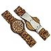 Topwell Wooden WristWatches Date Wood Watch Adjustable Wood Band Wristwatch Zebra Wood Watches