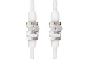 BBTUS 2Pcs 3/16" Plastic Hose In-Line Quick Connector, Shut-Off Valve, Release Coupling Panel Mounting Tubing Disconnect Bulkhead Connect Fittings (2 Male + 2 Female)