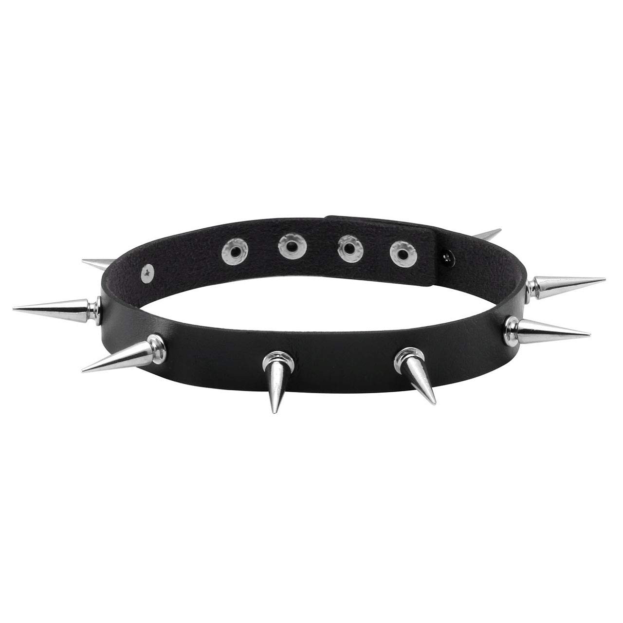 Manfnee Punk Gothic Spike Rivet Choker Collar Necklace Metal Studded Choker Adjustable Men Women