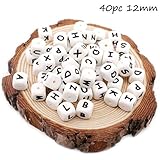 Baby Love Home Baby Teether 40pcs 12mm Silicone Perler Bead in 26 Alphabet Letter Nursing Necklace Beads