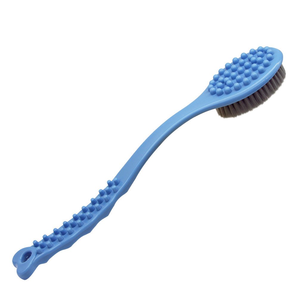 QiCheng&LYS Bath Brush with Long Handle,Back Cleaning Brush,Back Scrubber -Bath & Shower Body Brush -14in (Blue)