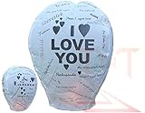 1 Each The Original SKY Lantern-Love Lantern - in 100 Languages - White Fully Assembled