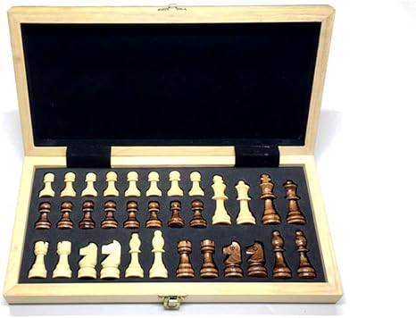 JHSHENGSHI Faltbares hölzernes Schachbrett Magnetisch tragbares