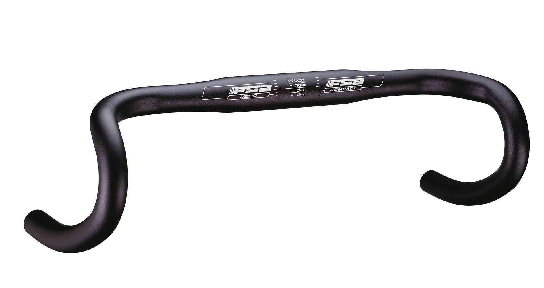 FSA Vero Compact Drop Bar - Black, 42 cm