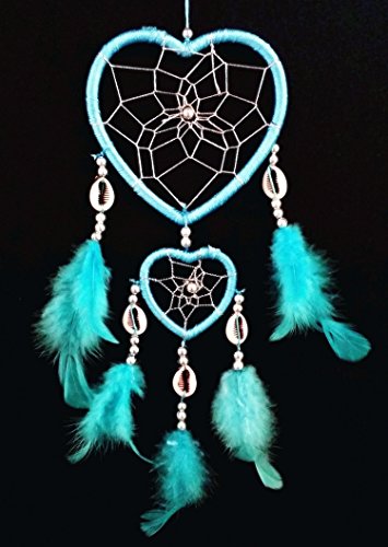 Heart-shaped dream catcher with feathers car or wall hanging -2hl…