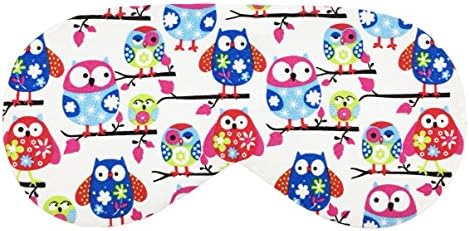 Sleeping Sheep (White Lovely Owl) Cute Sleep Mask Comfortable Face Blindfold Soft Eye Masks with Satin for Sleeping, Travel, Shift Work, Naps, Night Blindfold Eyeshade for Men, Women or Kids