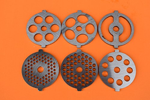 9 pc SET New Size Discs and NEW style Sharp blades for White Plastic Kitchenaid meat grinder food chopper. Custom made to fit the FGA 1 and FGA II