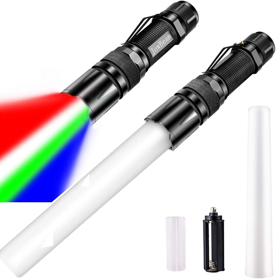 4 Colors in 1 11 inch LED Signal Traffic Wand,LED Tactical Flashlight