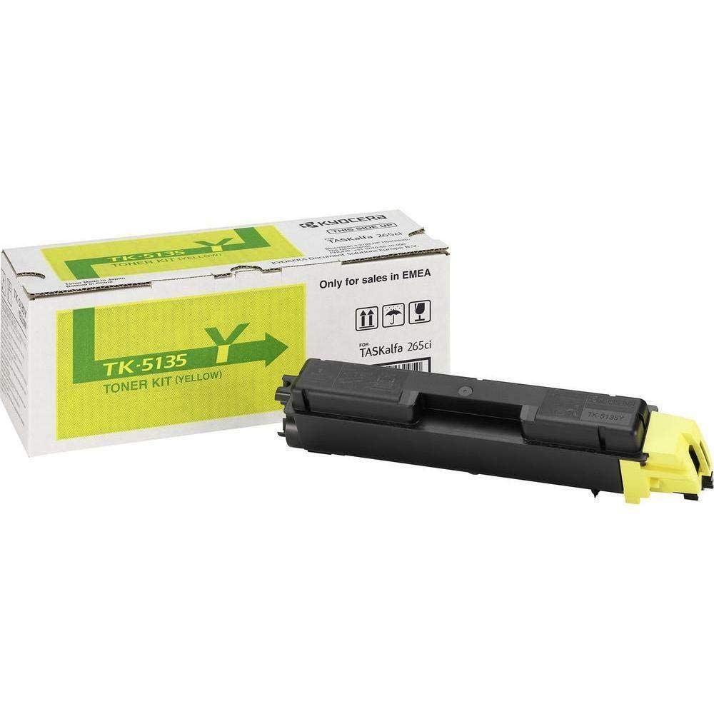 Kyocera TK-5135Y Toner Yellow, 5,000 Pages, Original Premium Printer Cartridge 1T02PAANL0 compatible with TASKalfa 265ci, TASKalfa 266ci