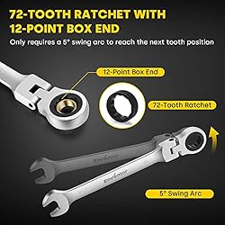 Enventor 14 Pieces Ratcheting Wrench Set, Metric