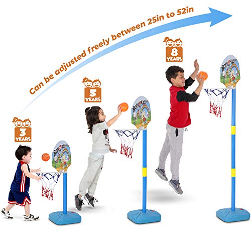 BRITENWAY Kids Basketball Hoop Play Set â€“ Adjustable Height 25-52 Inches â€“ Ideal for Toddlers Kids & Adults, Ages 3 Years and Up â€“Indoor - Outdoor Play, Sturdy Durable & Safe