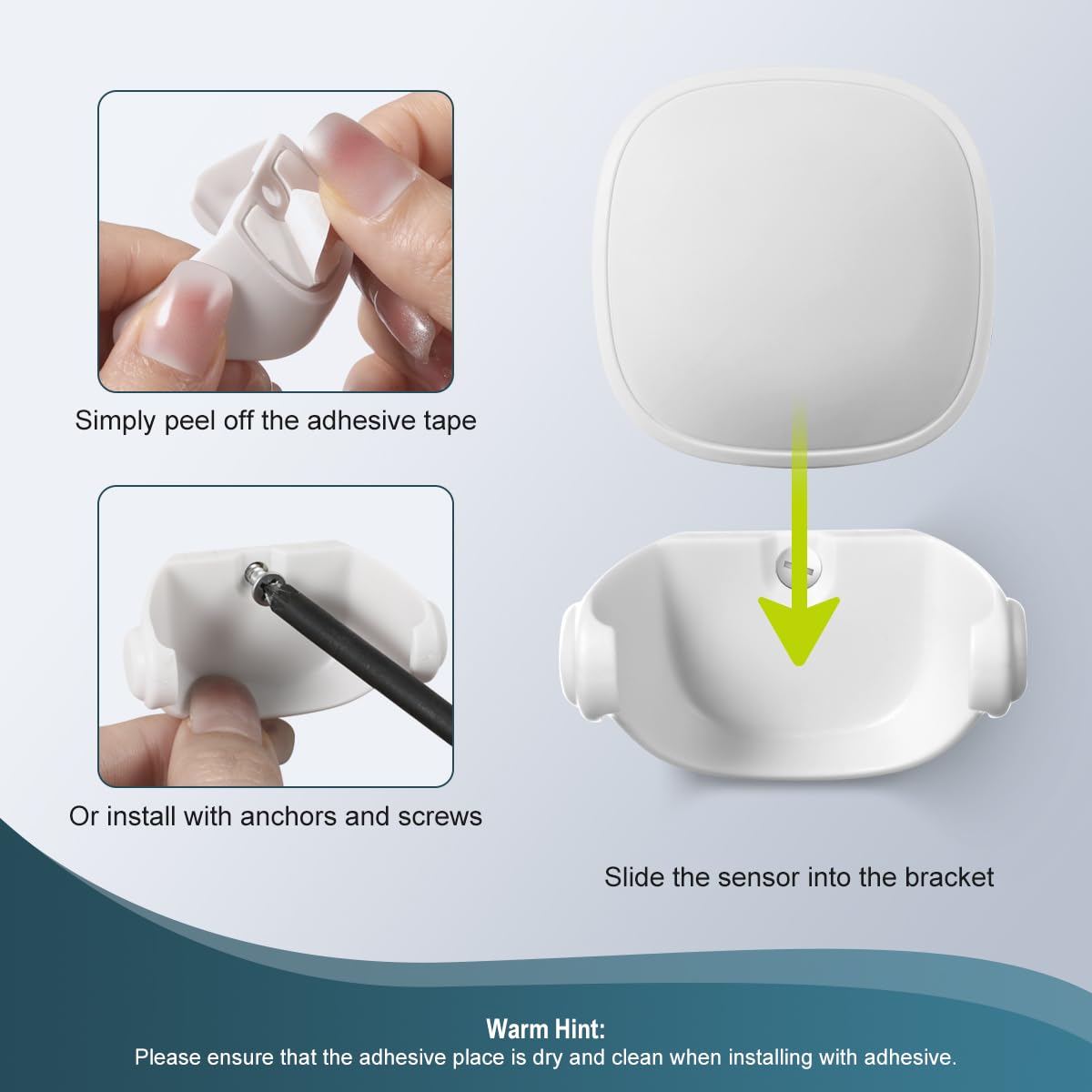 Lenink Wall Mount Compatible with Ecobee Smart Sensor, 2 Pack Smart Sensor Wall Holder Replacement Intelligent Robot Model, Not Suitable for 2nd Generation (White)