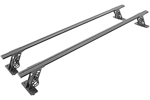 Go Rhino Cross Bars - Bed Rail Kit for Full/Mid Sized Trucks w/Tonneau Cover T-Tracks | Mild Steel, Textured Black | 5935015T