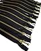 Beaulegan Metal Zipper Set 8 Pcs - #3 Antique Brass Close-end 12 Inch (30 cm), Black