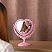XPXKJ 7 Inch Vintage Heart Mirror - Elegant Desk Makeup Mirror with Double Sided 360 Degree Rotation Vanity Mirror for Coquette Room Decor